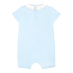 Moschino Pagliaccetto Tinta Unita con Stampa per Neonato MUT049M AZZURRO MOSCHINO 