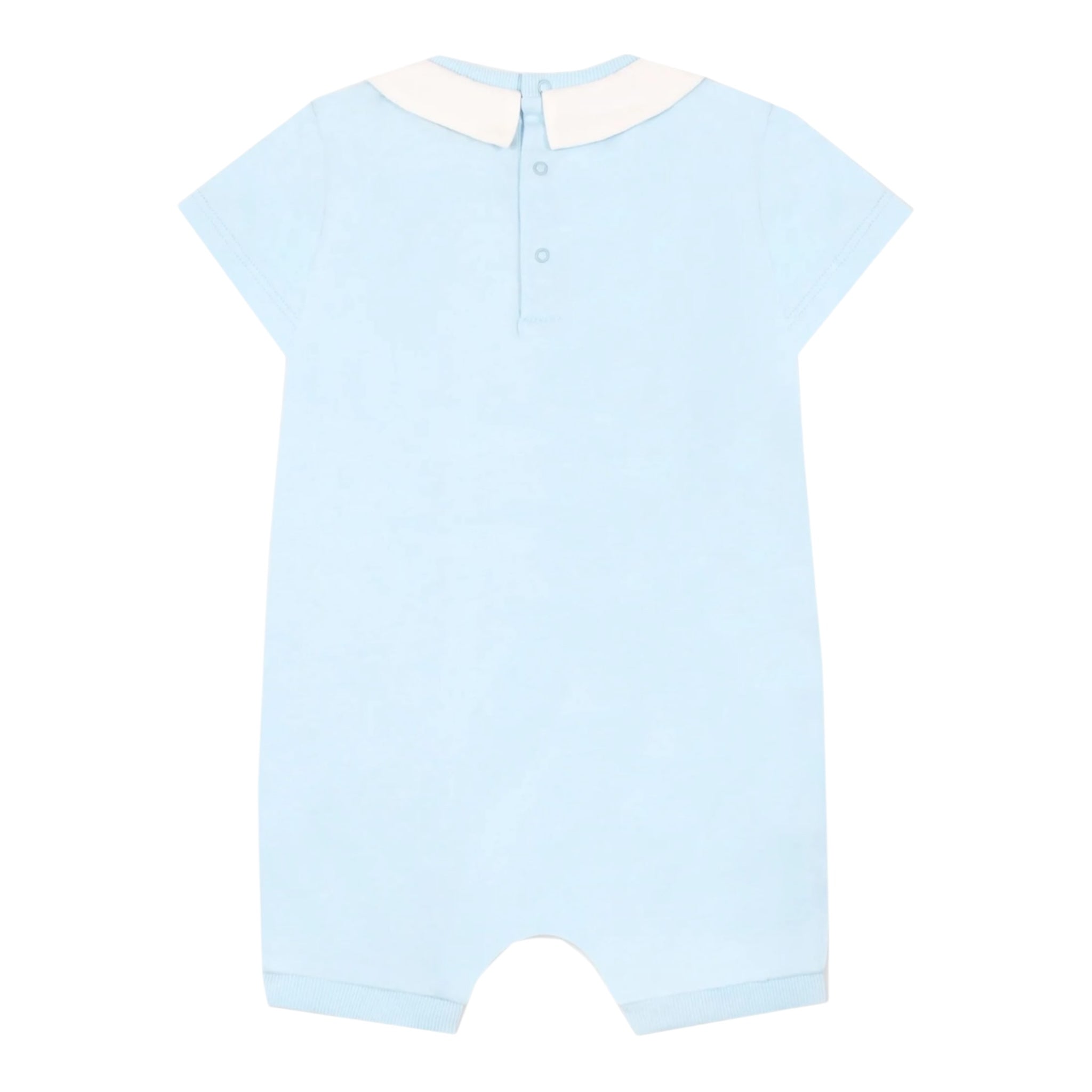 Moschino Pagliaccetto Tinta Unita con Stampa per Neonato MUT049M AZZURRO MOSCHINO 