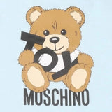 Moschino Pagliaccetto Tinta Unita con Stampa per Neonato MUT049M AZZURRO MOSCHINO 
