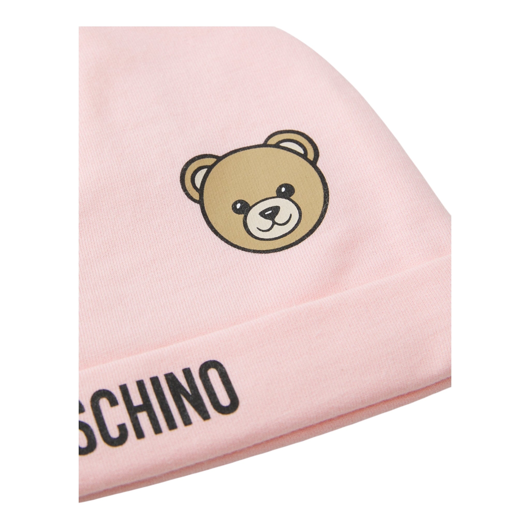 Moschino Cappello Tinta Unita con Stampa per Neonata MUX05AX ROSA MOSCHINO 