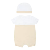 Moschino Set Pagliaccetto-Cappello Bicolore per Neonata MUY07E BIANCO/BEIGE MOSCHINO 