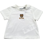 Moschino T-Shirt Girocollo Tinta Unita con Logo per Neonato MYM047 BIANCO MOSCHINO 