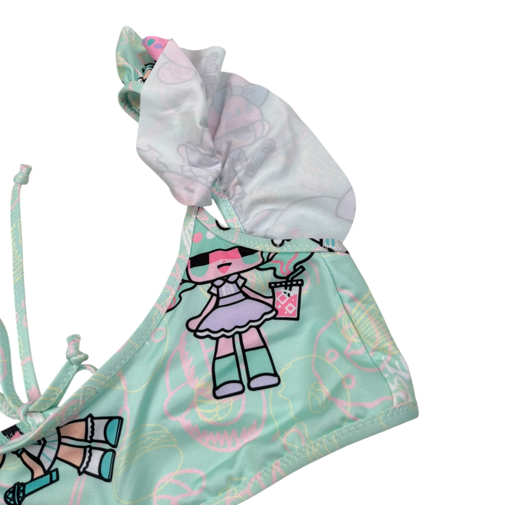 Mousse Costume 2 Pezzi Slip-Fascia per Neonata COSTUDOLN VERDE ACQUA MOUSSE 