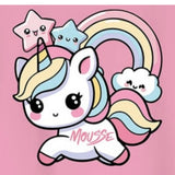 Mousse T-Shirt Girocollo Tinta Unita con Stampa per Bambina UNILEOOOO ROSA MOUSSE 