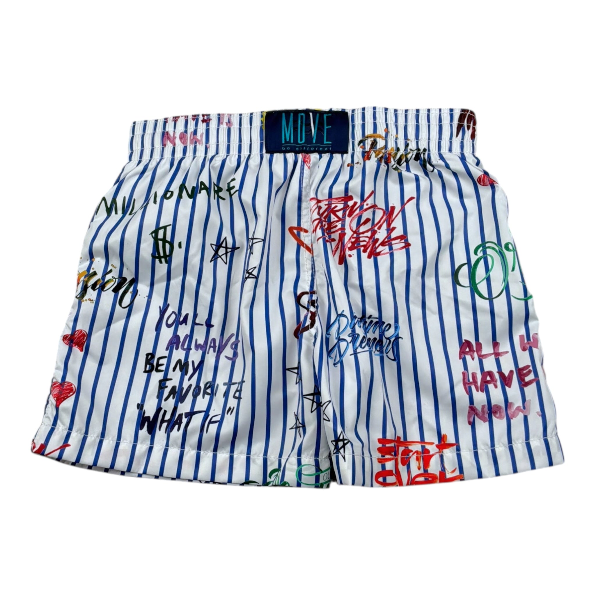 Move Costume Modello Bermuda Tinta Unita con Fantasia A Righe per Bambino SVNBY BIANCO MOVE 