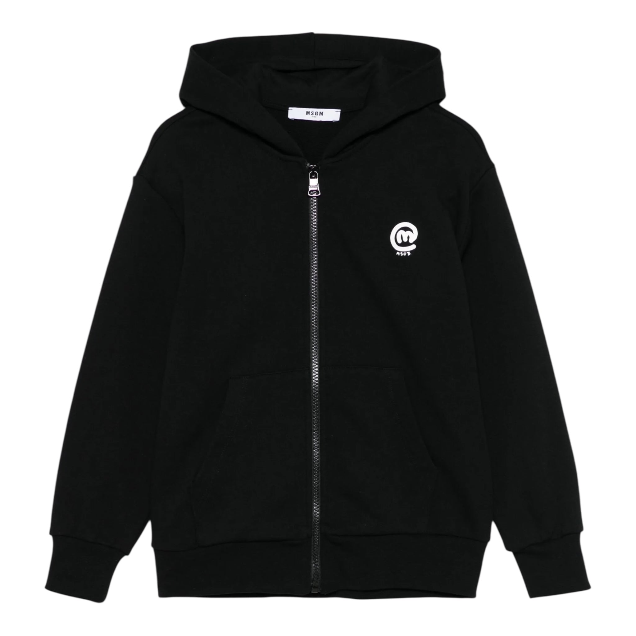 Msgm Felpa con Zip E Cappuccio Tinta Unita per Bambino S5MSJBZH276 NERO MSGM 