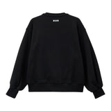 Msgm Felpa Chiusa Girocollo Tinta Unita con Stampa per Bambina S5MSJGSW107 NERO MSGM 