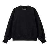 Msgm Felpa Chiusa Girocollo Tinta Unita con Stampa per Bambina S5MSJGSW107X NERO MSGM 