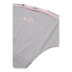 N°21 T-Shirt Tinta Unita con Stampa Tessuto Felpa per Bambina N2101P GRIGIO N°21 
