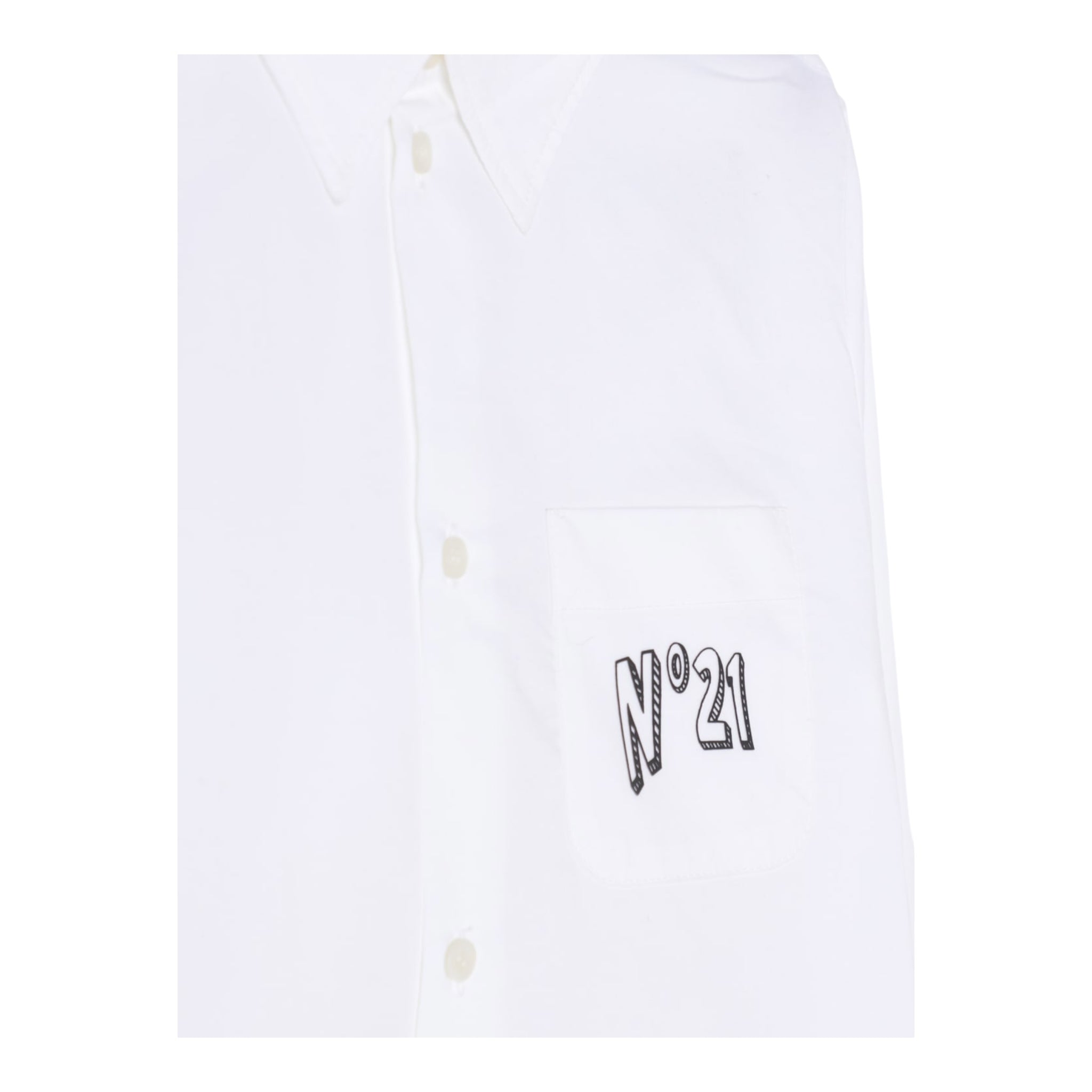 N°21 Camicia Tinta Unita con Stampa per Bambina N2102U BIANCO N°21 