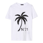 N°21 T-Shirt Tinta Unita Girocollo con Stampa per Bambino N2104G BIANCO N°21 