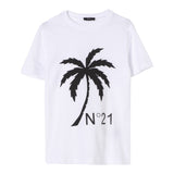 N°21 T-Shirt Tinta Unita Girocollo con Stampa per Bambino N2104G BIANCO N°21 