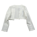 Naice Giacca Modello Crop Tinta Unita per Bambina 24102 BIANCO NAICE 