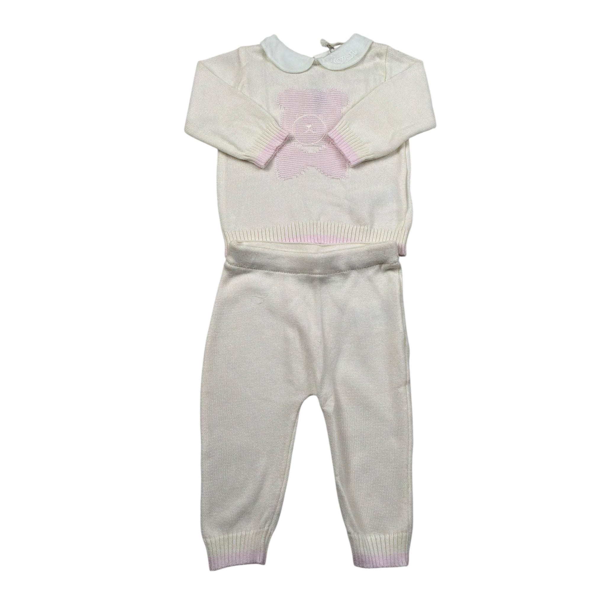 Nanan Completo 2 Pezzi Maglia-Pantalone Tinta Unita per Neonata E2401301R PANNA NANAN 