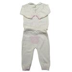Nanan Completo 2 Pezzi Maglia-Pantalone Tinta Unita per Neonata E2401301R PANNA NANAN 