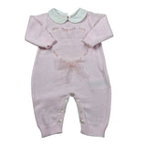 Nanan Tutina Manica Lunga Tinta Unita con Ricami per Neonata E2440201R ROSA NANAN 