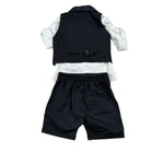 Never Too Completo 4 Pezzi Camicia-Bermuda-Gilet-Papillion per Neonato GM2242N BLU NEVER TOO 