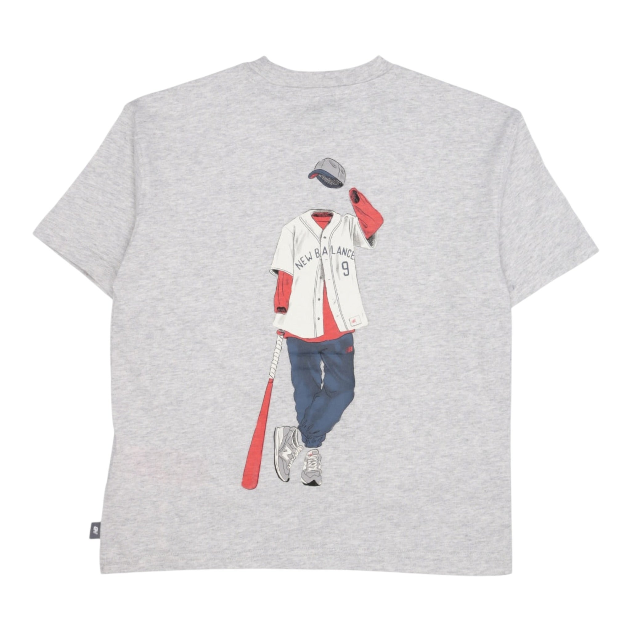New Balance T-Shirt Girocollo Tinta Unita con Logo per Bambino LAKB0174 GRIGIO NEW BALANCE 