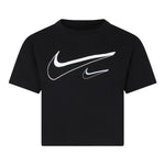 Nike T-Shirt Girocollo Tinta Unita con Logo per Bambina 36L670 NERO NIKE 
