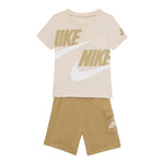 Nike Completo 2 Pezzi T-Shirt-Bermuda Tinta Unita per Neonato 86J213N BEIGE NIKE 