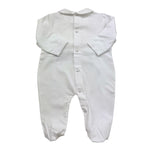 Ninnaoh Tutina Tinta Unita con Ricami E Applicazione Fiori per Neonata E2228T BIANCO NINNAOH 