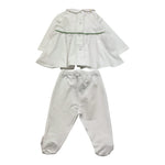 Ninnaoh Completo 2 Pezzi Shirt-Ghettina Tinta Unita con Applicazioni per Neonata E25C53 BIANCO NINNAOH 