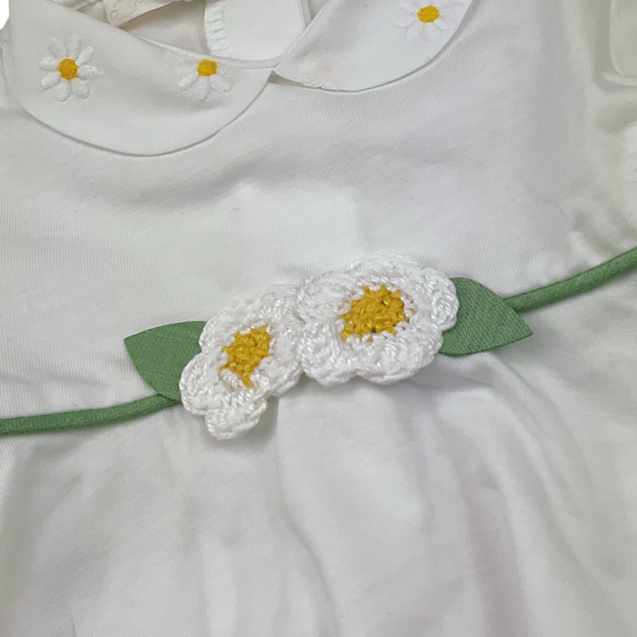 Ninnaoh Completo 2 Pezzi Shirt-Ghettina Tinta Unita con Applicazioni per Neonata E25C53 BIANCO NINNAOH 