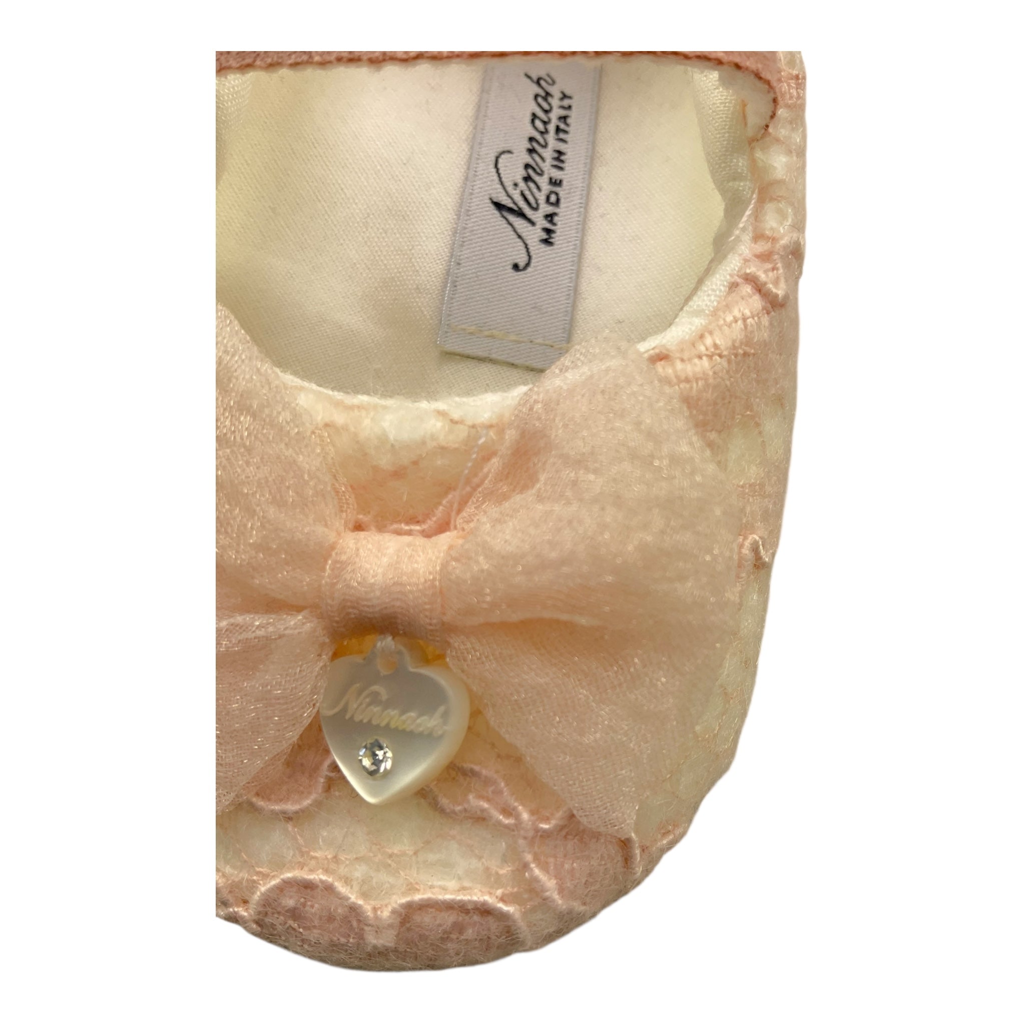 Ninnaoh Ballerine Tinta Unita con Ricami per Neonata I1821 ROSA NINNAOH 