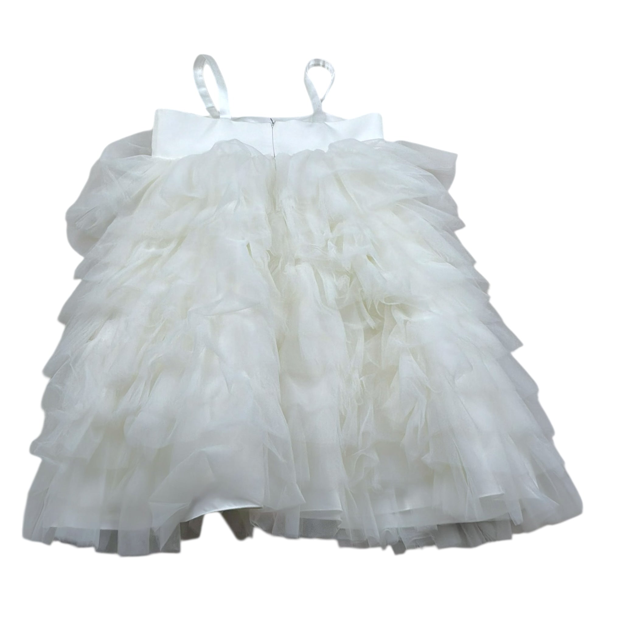 Nunzia Corinna Abito Cerimonia Tinta Unita con Tulle  per Bambina NJ2015962 PANNA NUNZIA CORINNA 