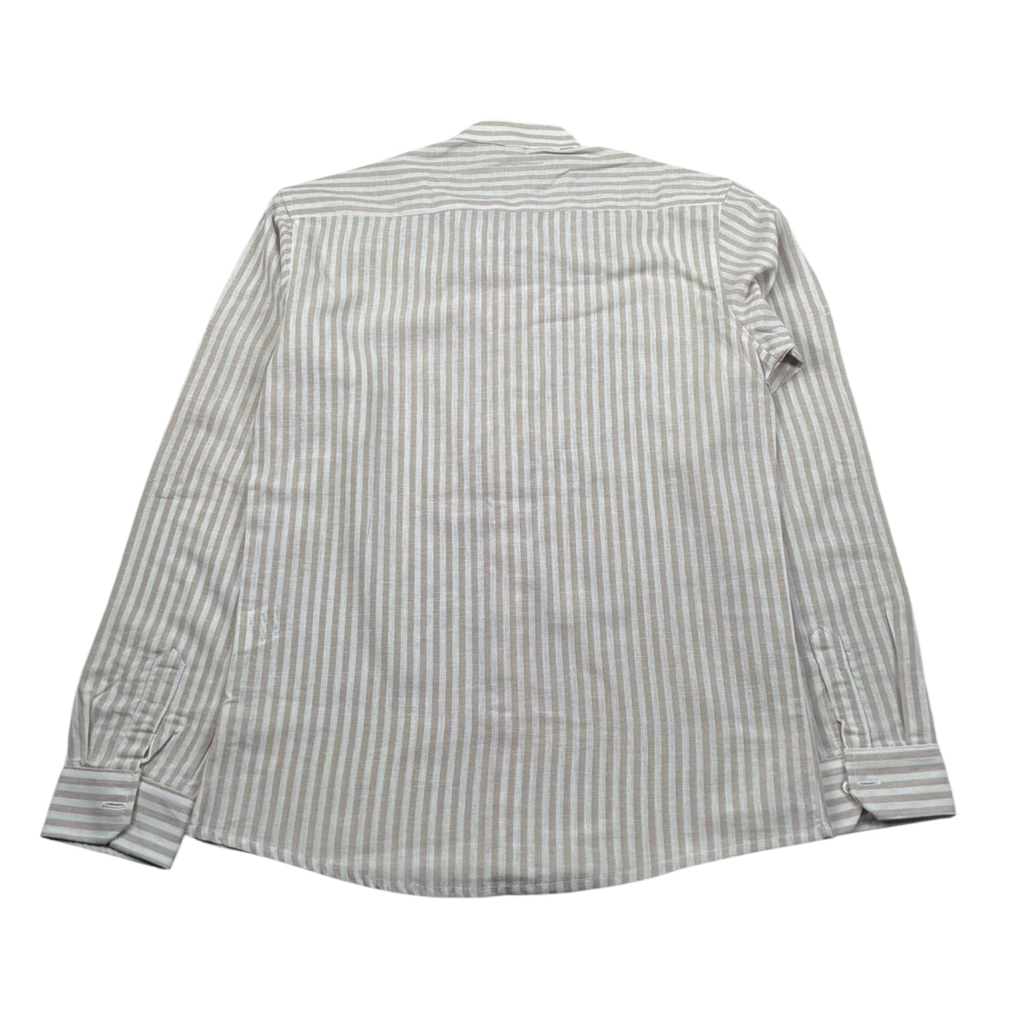 Over-D Camicia Bicolore con Fantasia A Righe per Bambino OK1085SCM BAINCO/BEIGE OVER-D 