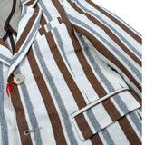 Over-D Giacca Bicolore con Fantasia A Righe per Bambino OK715GC BIANCO/MARRONE OVER-D 