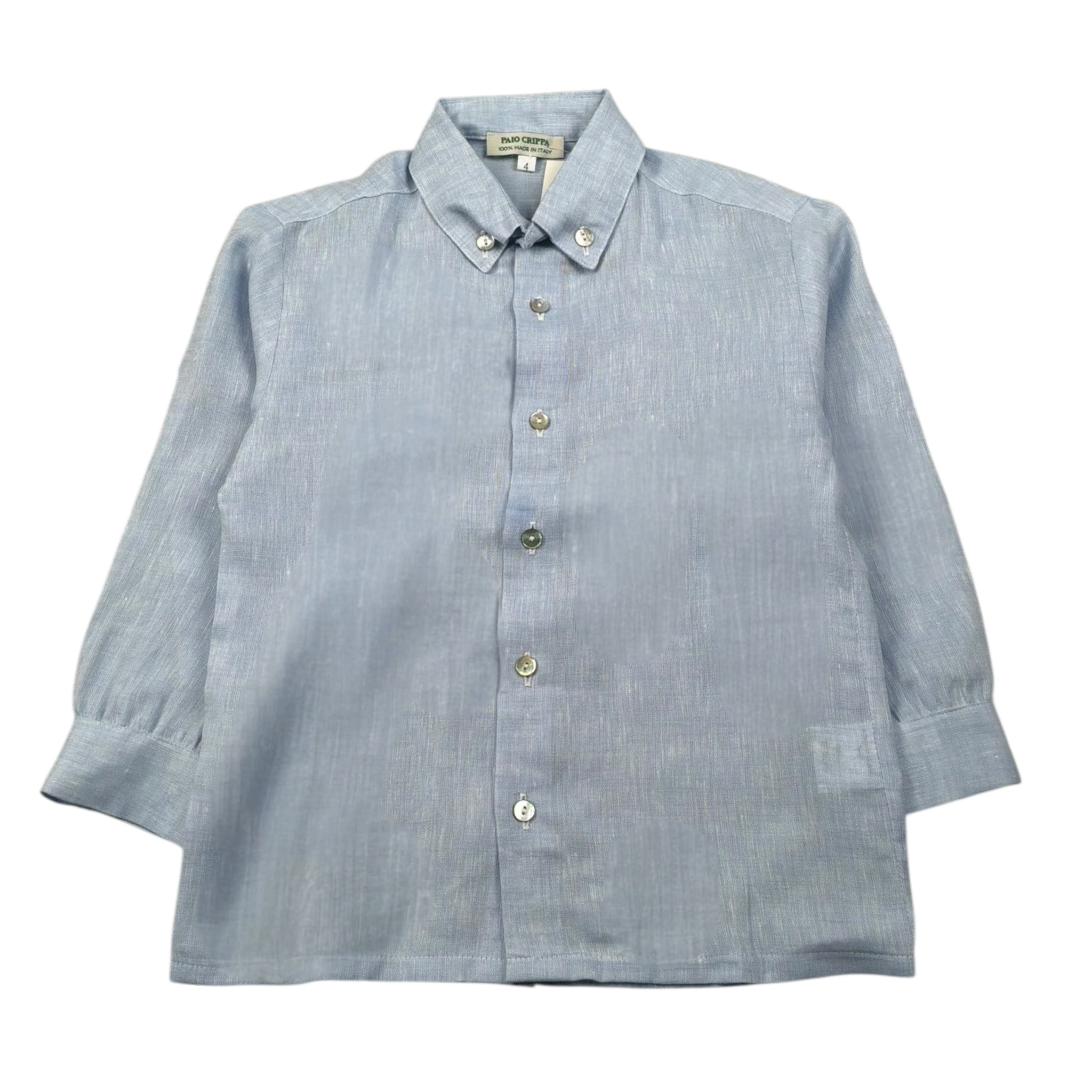 Paio Crippa Camicia Manica Lunga Tinta Unita per Bambino TAMBURO AZZURRO PAIO CRIPPA 