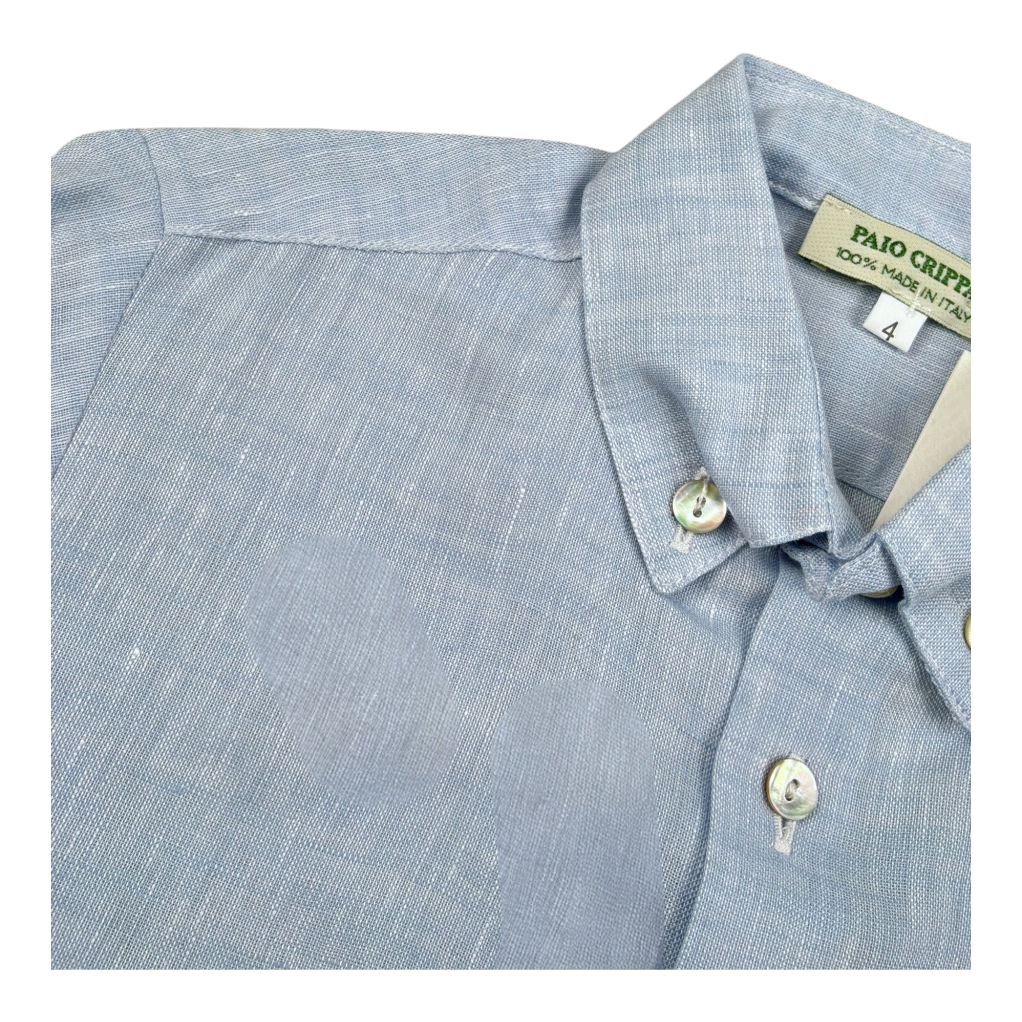 Paio Crippa Camicia Manica Lunga Tinta Unita per Bambino TAMBURO AZZURRO PAIO CRIPPA 
