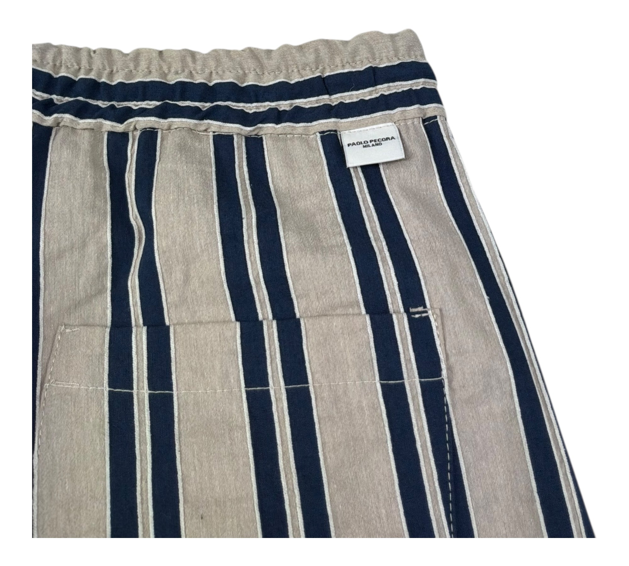 Paolo Pecora Pantalone Fantasia A Righe con Elastico In Vita per Bambino PP4299 BEIGE PAOLO PECORA 