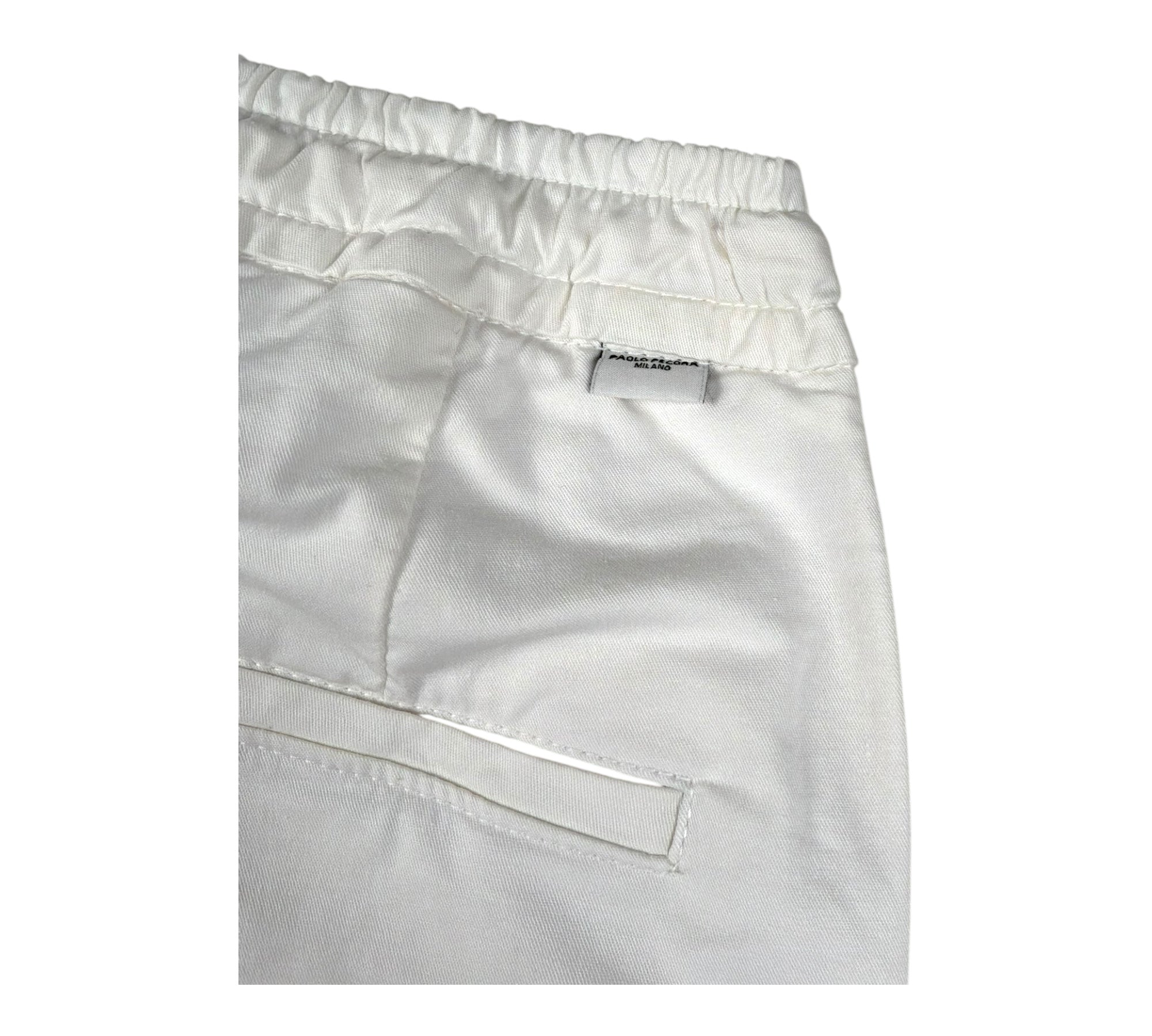 Paolo Pecora Pantalone Tinta Unita con Elastico In Vita per Bambino PP4384 PANNA PAOLO PECORA 