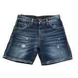 Patriot Bermuda In Denim Tinta Unita con Strappi per Bambino PJ5S2SPCK42 BLU PATRIOT 