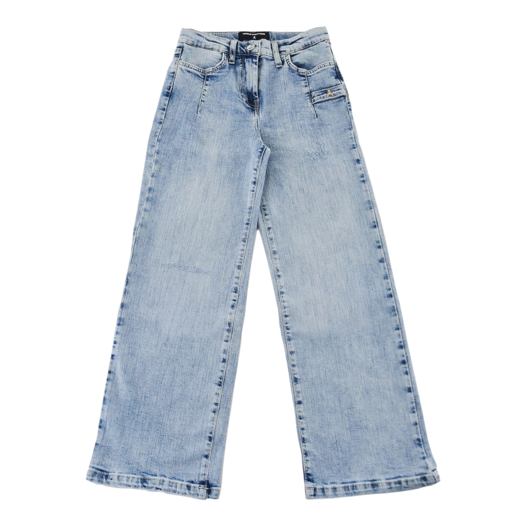Patrizia Pepe Jeans Tinta Unita con Girovita Regolabile per Bambina 7P0378 AZZURRO PATRIZIA PEPE 