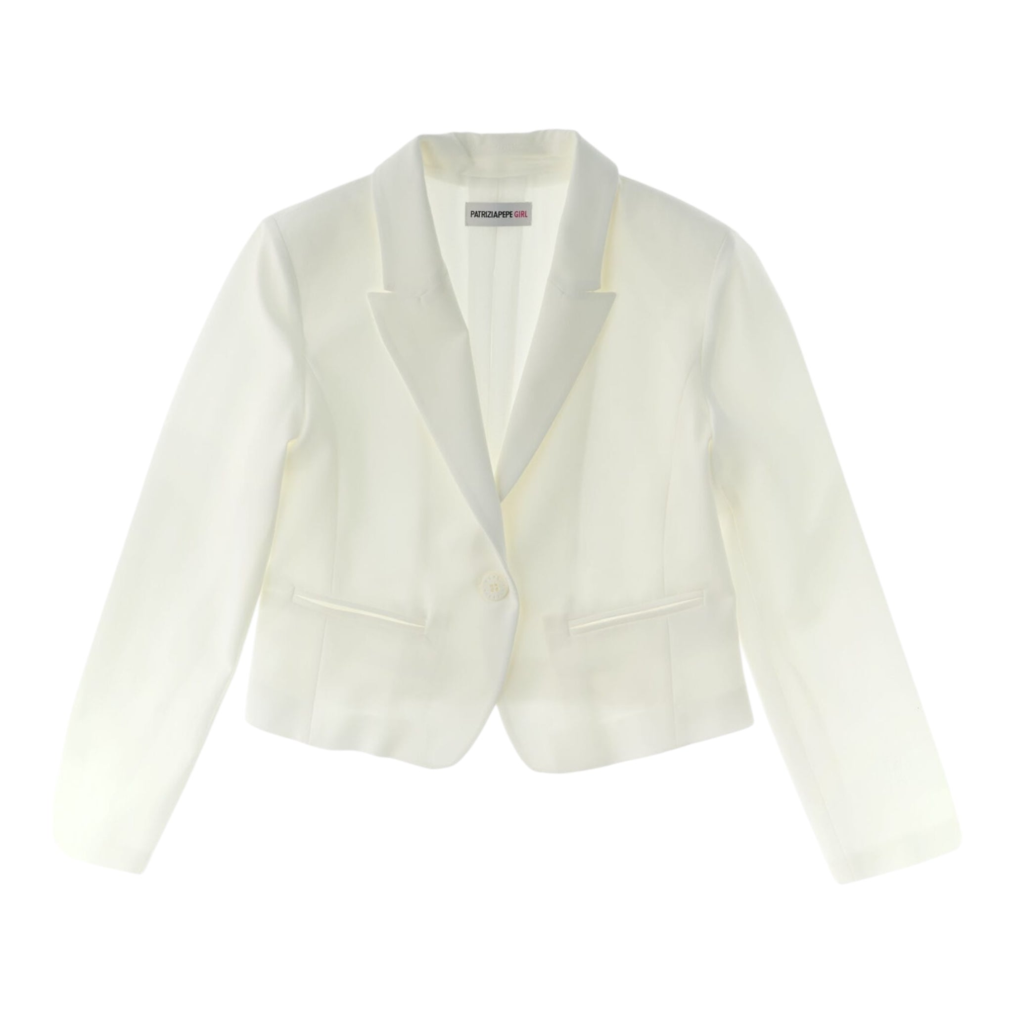 Patrizia Pepe Giacca Tinta Unita Modello Crop per Bambina 7S0277X BIANCO PATRIZIA PEPE 