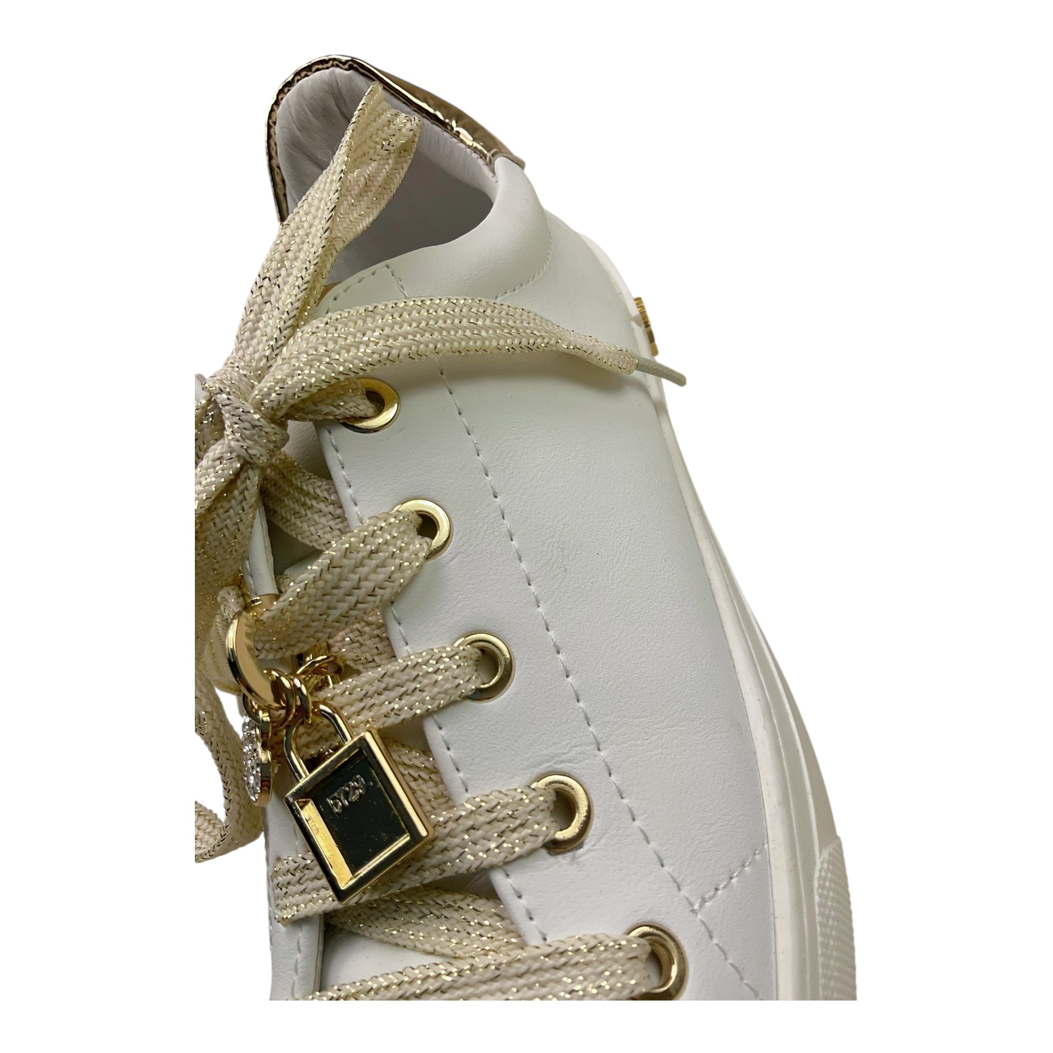 Patrizia Pepe Sneakers Tinta Unita con Lacci E Applicazioni per Bambina PPJ300 BIANCO PATRIZIA PEPE 