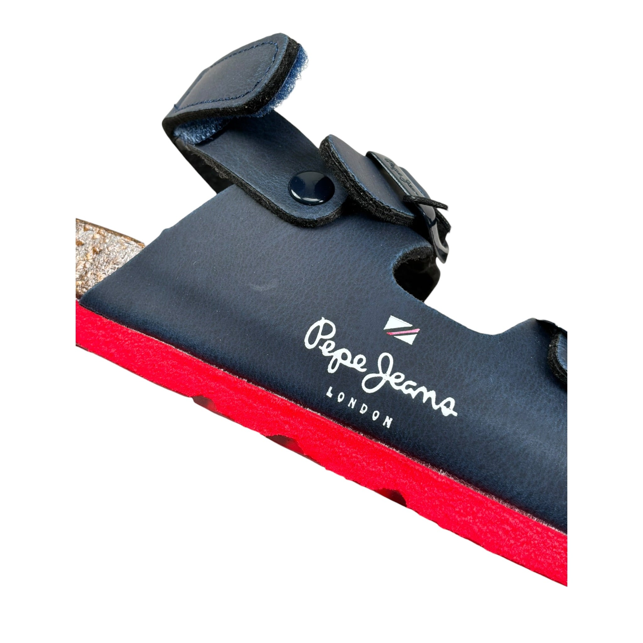 Pepe Jeans Sandalo Tinta Unita con Logo per Bambino PBS90056 BLU PEPE JEANS 