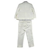 Petit Completo 5 Pezzi Giacca-Camicia-Bermuda-Papillon-Gilet  per Neonato S3515715L PANNA PETIT 