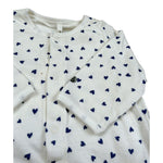 Petit Bateau Tutina Manica Lunga Tinta Uita con Stampe Cuori Panna per Neonato A087P PANNA PETIT BATEAU 