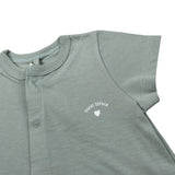 Petit Bateau Pagliaccetto Mezza Manica tinta unita Verde per Neonato A0A8X VERDE PETIT BATEAU 