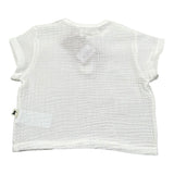 Petit Indi T-Shirt Tinta Unita con Bottoni per Neonato AA25B2814 BIANCO PETIT INDI 