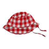 Petit Indi Cappello Bicolore con Stampa A Quadri per Neonata SS25A8911 BIANCO/ROSSO PETIT INDI 
