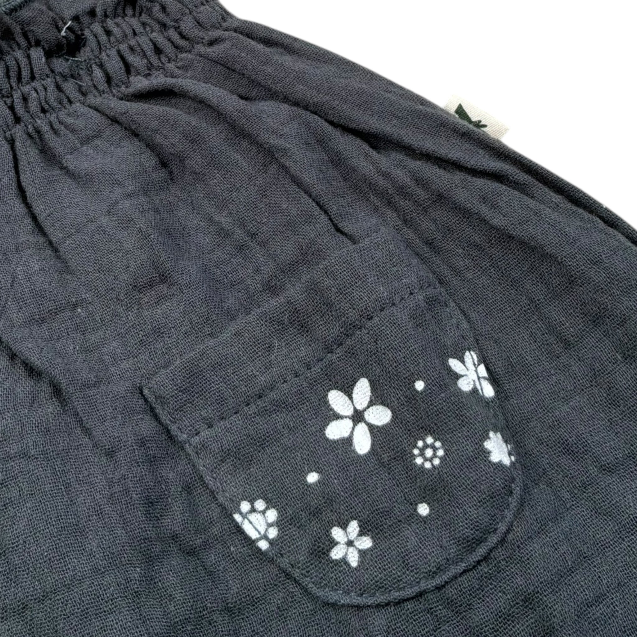 Petit Indi Top Tinta Unita con Stampa per Neonata SS25B0426 GRIGIO PETIT INDI 