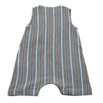 Petit Indi Pagliaccetti Tricolore con Fantasia A Righe Girmanica per Neonato SS25B1729 BLU PETIT INDI 