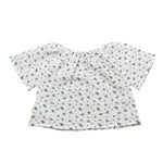 Petit Indi Camicia Tinta Unita con Stampa Fiori per Neonata SS25BK4035 BIANCO PETIT INDI 