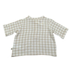 Petit Indi Camicia Tinta Unita con Fantasia A Quadri per Bambino SS25BK7115X BEIGE PETIT INDI 