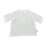 Petit Indi camiciaMezza Manica Girocollo Tinta Unita  per Neonato SS25BK7120XN BIANCO PETIT INDI 